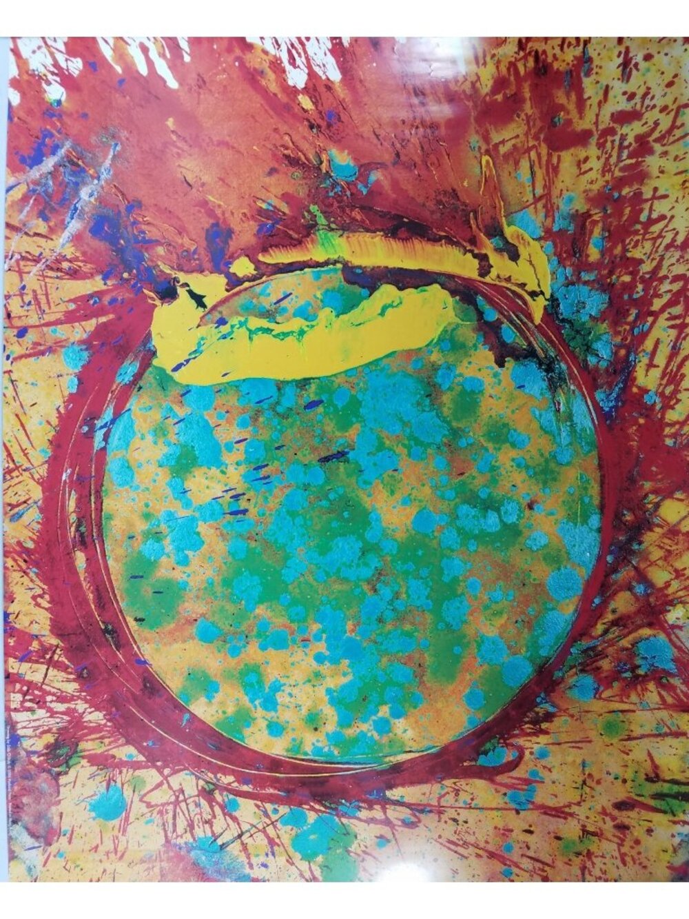 Unique College Colorful Wall Art Poster Abstract 24" x 32" VGUC Unknown Artist